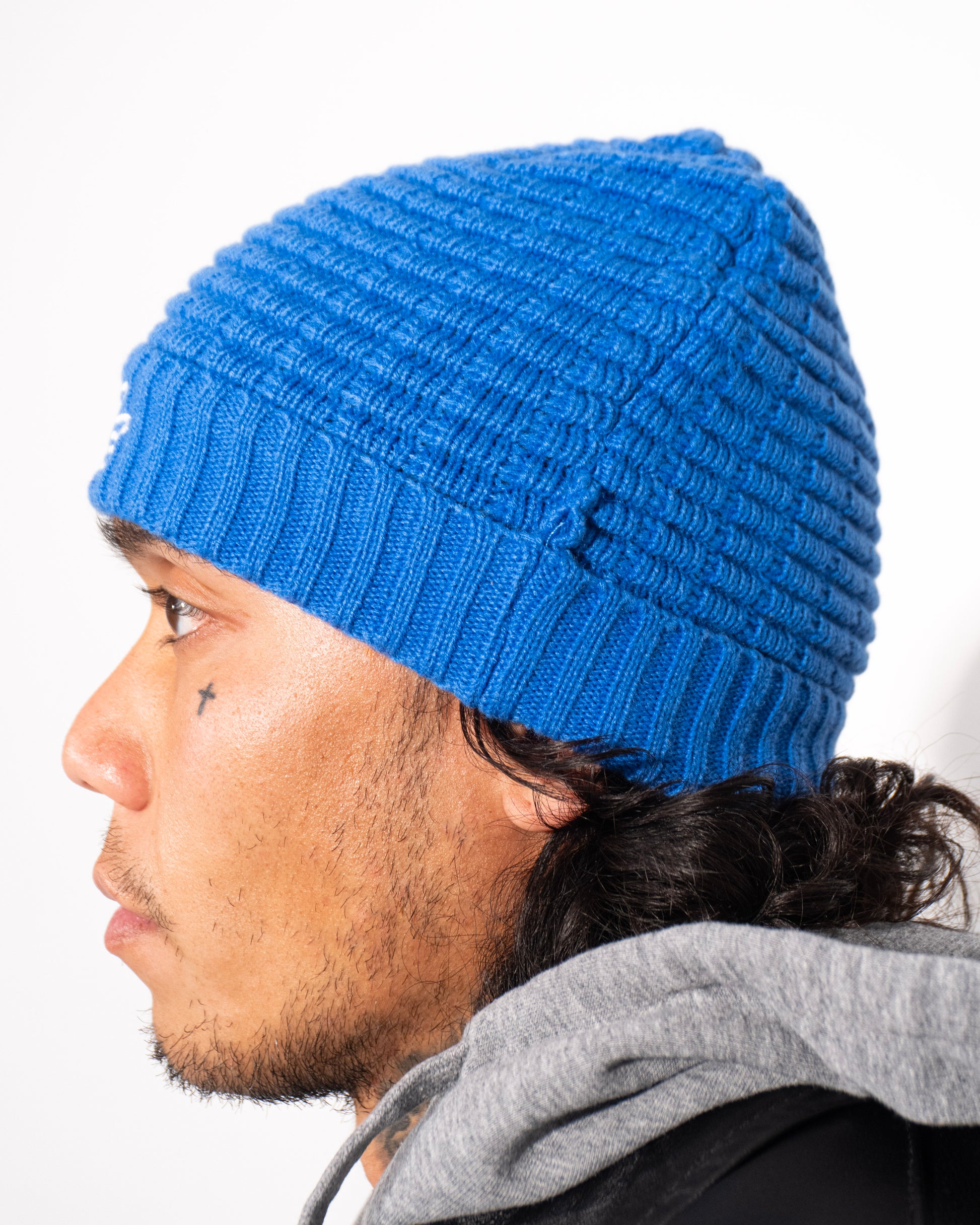 Ribbed Beanie (Alpine Blue)