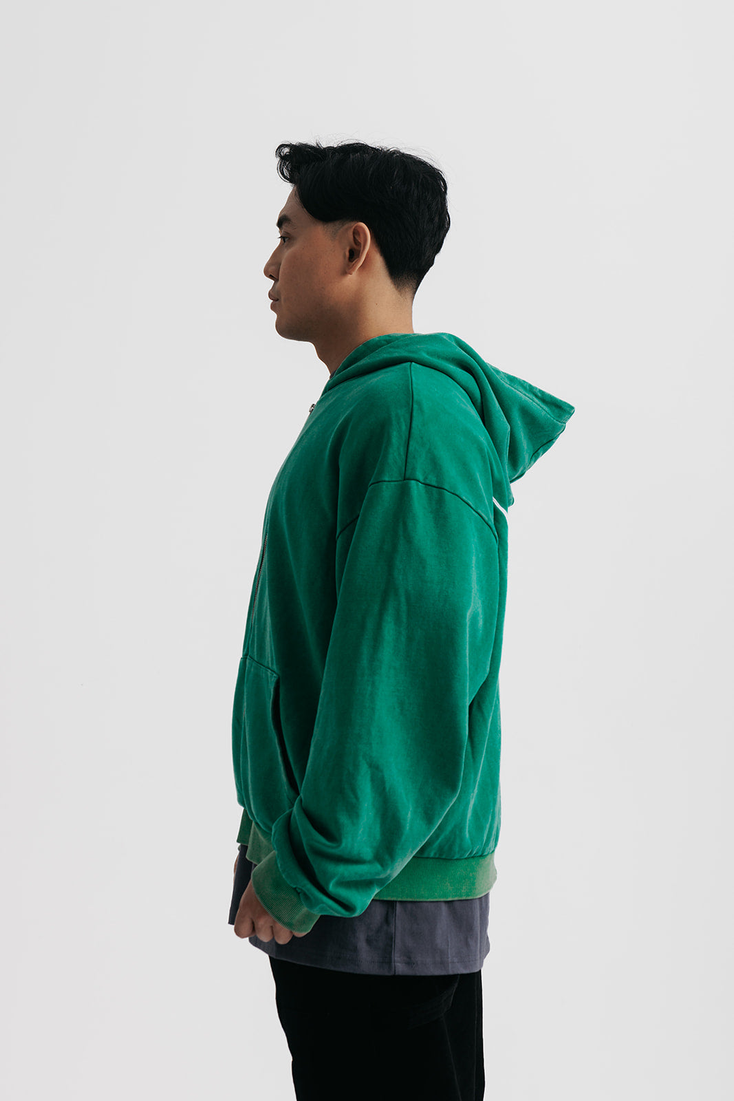 Basic Sunfaded Zip-Up Hoodie